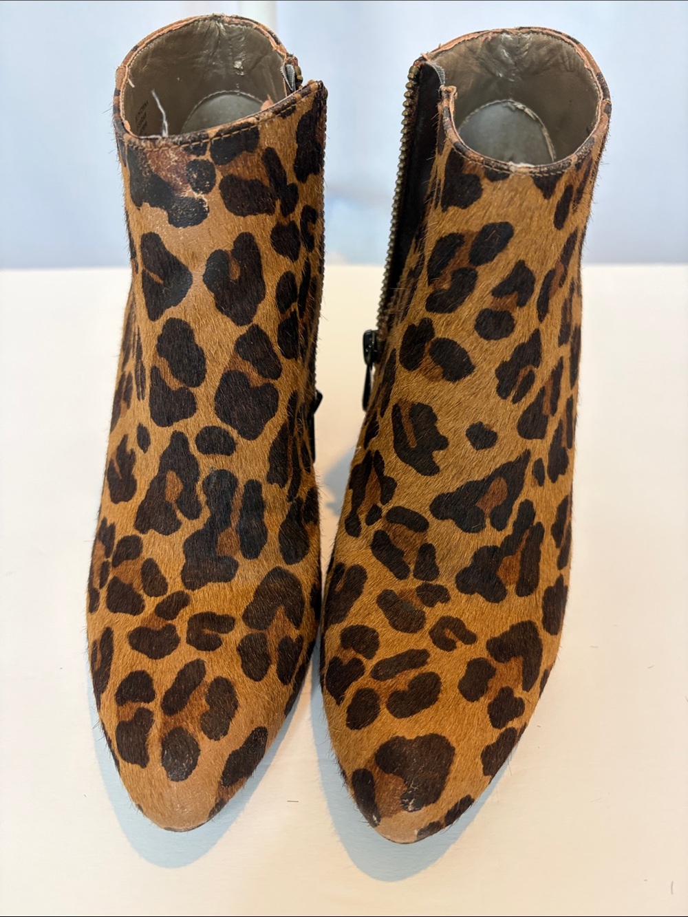 Adrienne Vittadini Leopard Print Ankle Booties - Brown & Black